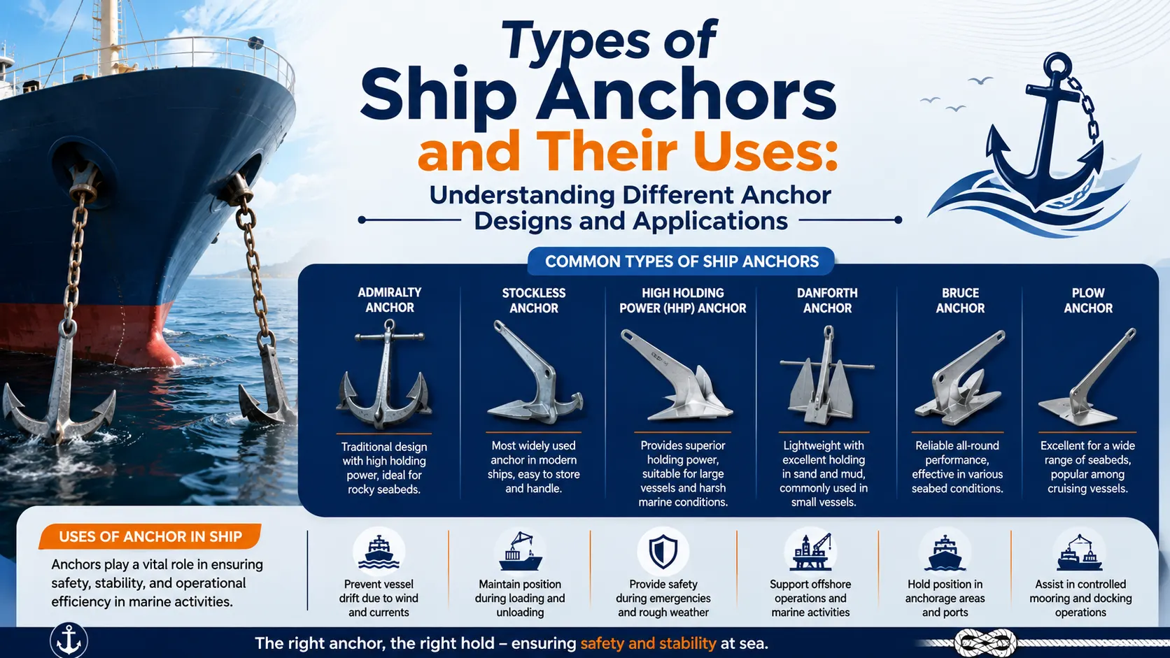 Types of Ship Anchors and Their Uses: Understanding Different Anchor Designs and Applications